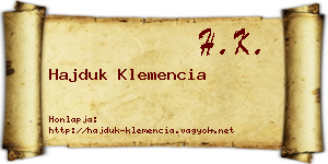 Hajduk Klemencia névjegykártya